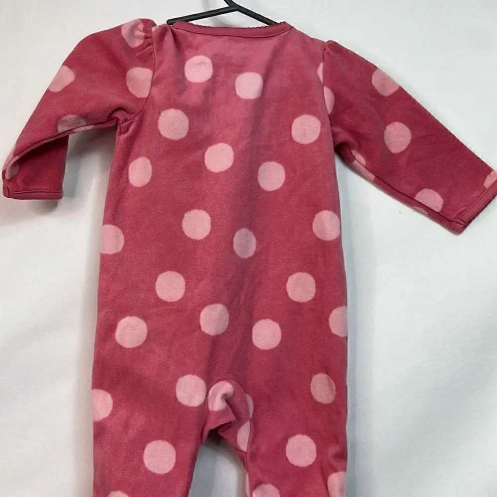 Carter’s Child of Mine Punk Polkadot Sheep Fleece Sleep and Play 3-6 months EUC